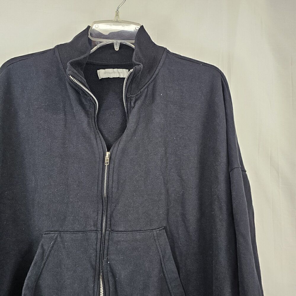 Standard/Cloth Oversized Medium Cropped Zip Up Jacket Cotton Bomber - Picture 3 of 5